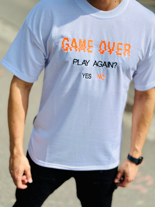 T SHIRT BLANC GAME OVER
