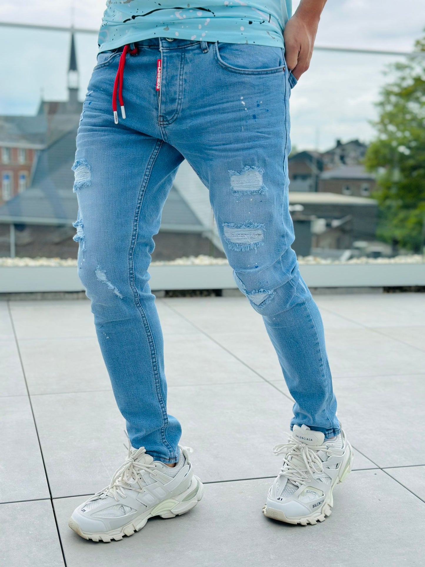 JEANS ICON BLEACH RED