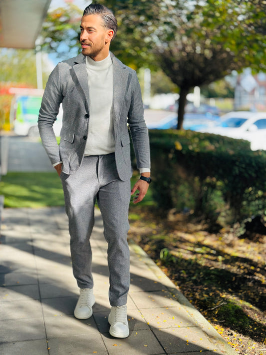 ENSEMBLE BLAZER GRIS CHINÉ