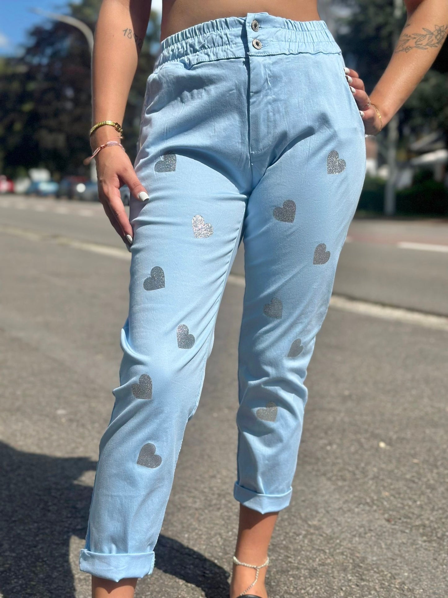 PANTALON COEUR BLEU