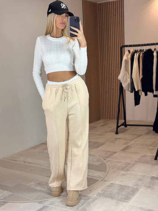 PANTALON MOLLETONNÉ BEIGE