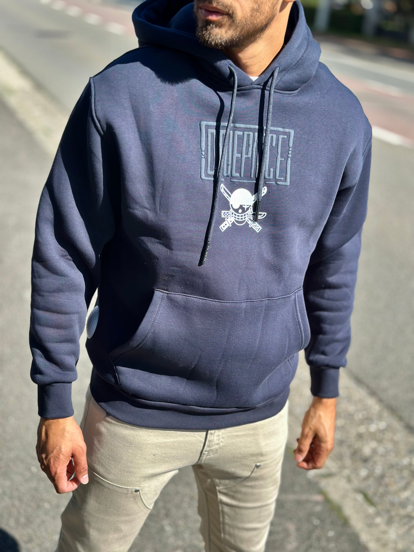 SWEAT A CAPUCHE BLEU MARINE ONE PIECE