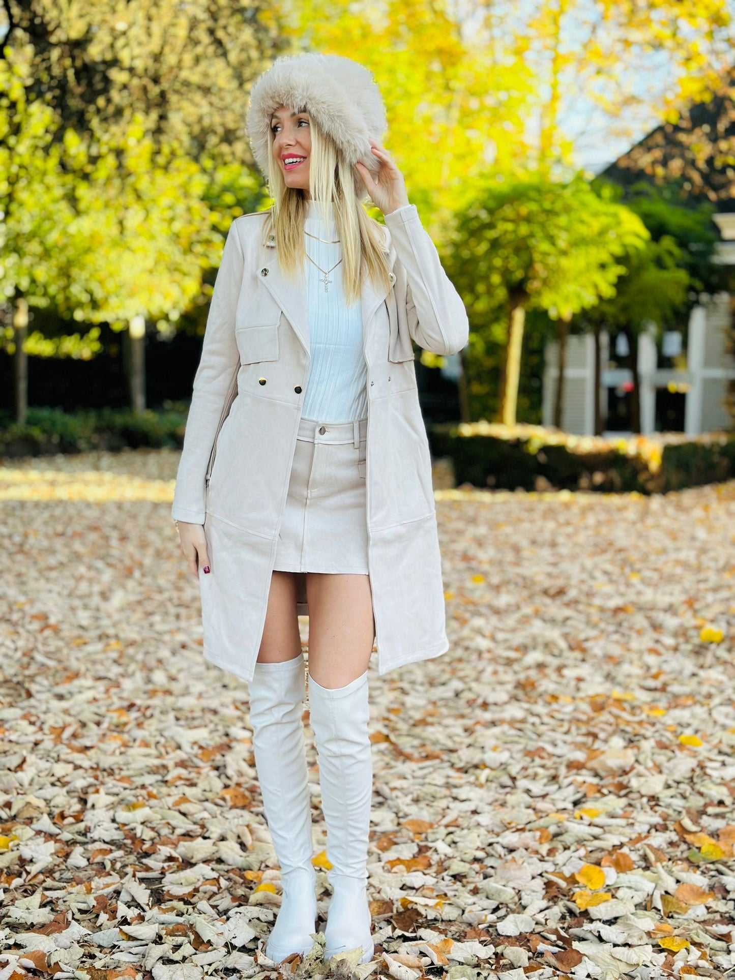 VESTE SUÉDINE BEIGE