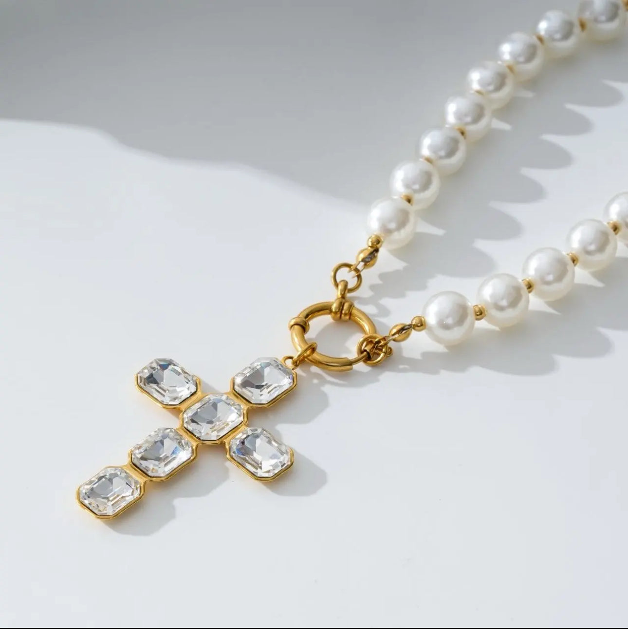 COLLIER CROIX STRASS