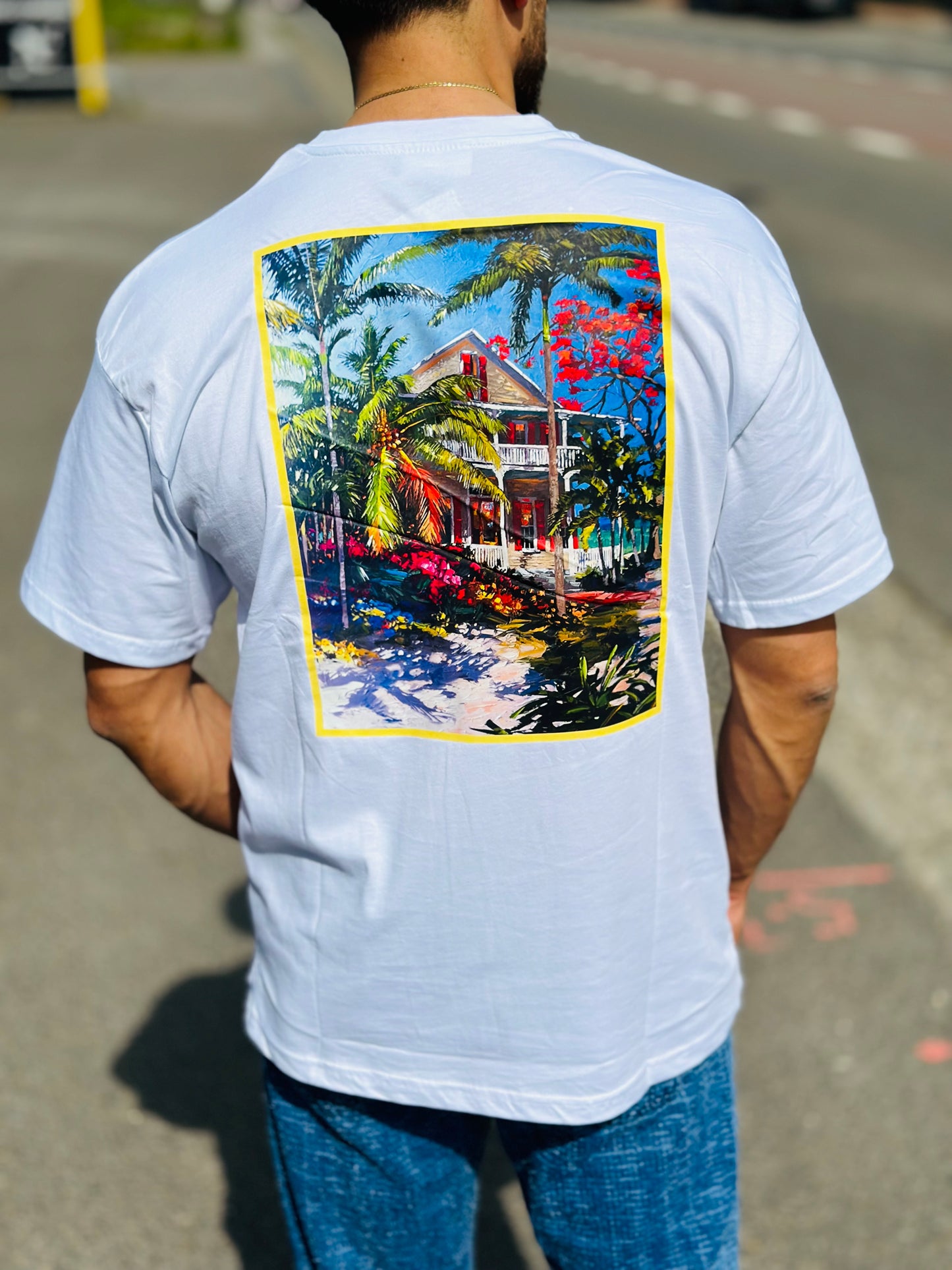 T SHIRT MIAMI BLANC