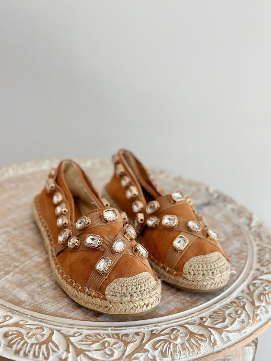 ESPADRILLES STRASS CAMEL